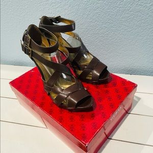 👠 Guess Gweullia Dark Brown Lleather Heels👠